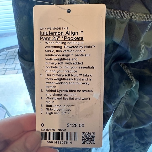 Lululemon Align High-Rise Pant with Pockets 25"
NOUVEAU MARBLE Palm Cour… - Picture 4 of 9